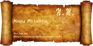 Nagy Miletta névjegykártya